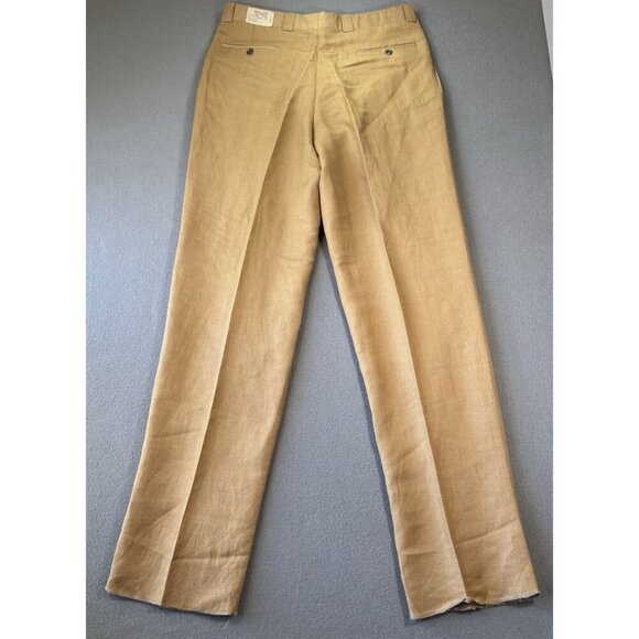 Ballin Relax Dress Pants Mens 36 Beige Tan Dunhill Linen Flat Front Wide Leg NWT - Picture 11 of 15